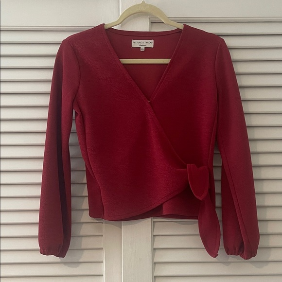 Madewell Women's Red Wrap Top - Picture 1 of 3